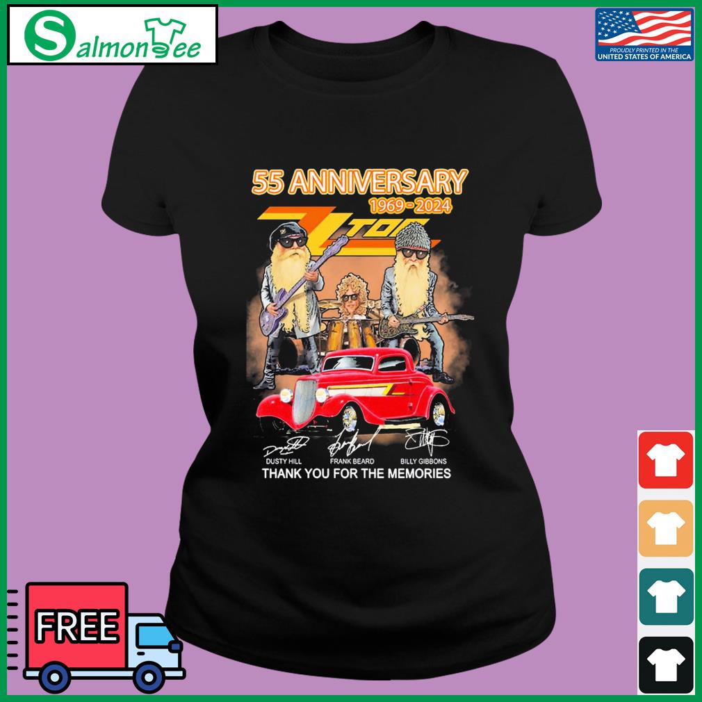 ZZ Top 55th Anniversary 1969-2024 Thank you For The Memories Signature shirt
