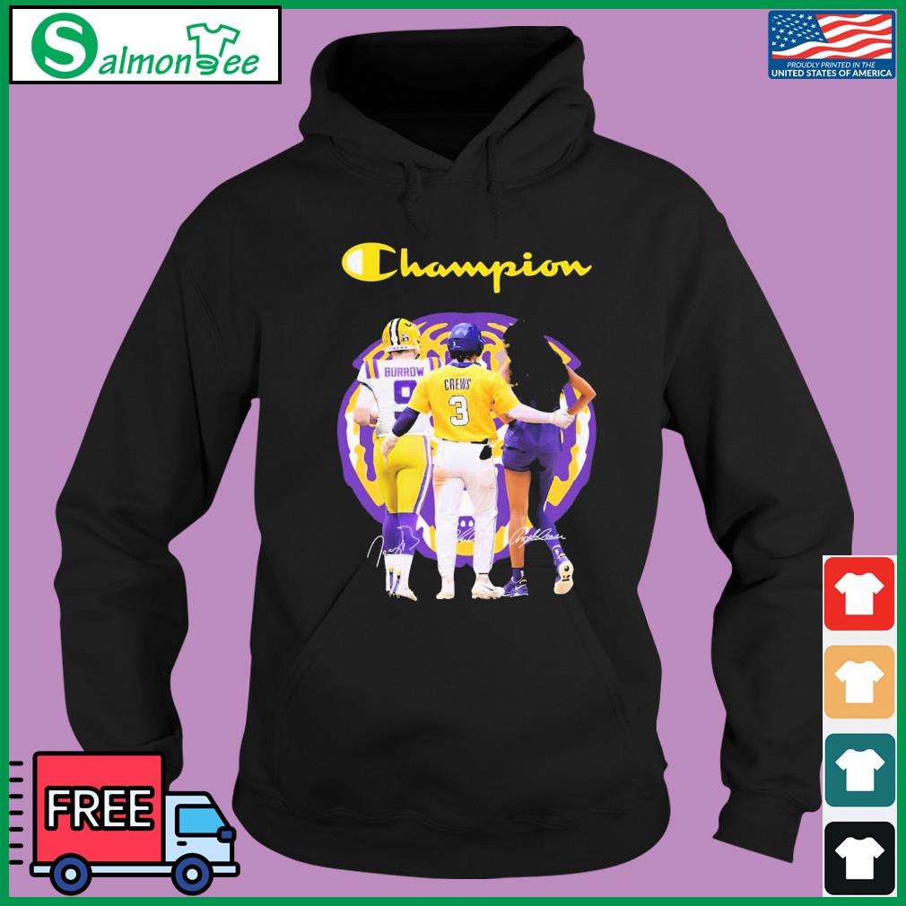 Official Champions Joe Burrow Dylan Crews and Angel Reese LSU Tigers  signatures shirt - Limotees