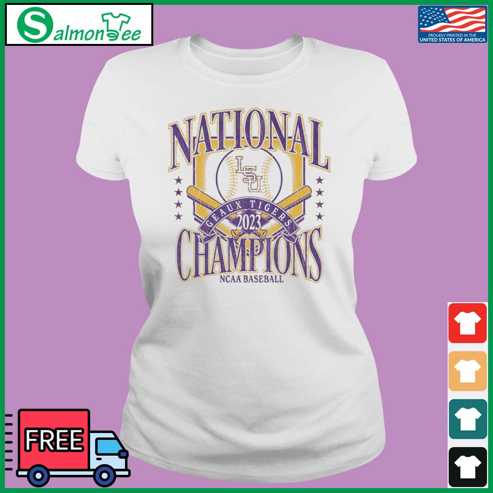 Louisiana State University LSU Tigers : 2023 Baseball National Champions Grand Slam T-Shirt -  XL / White