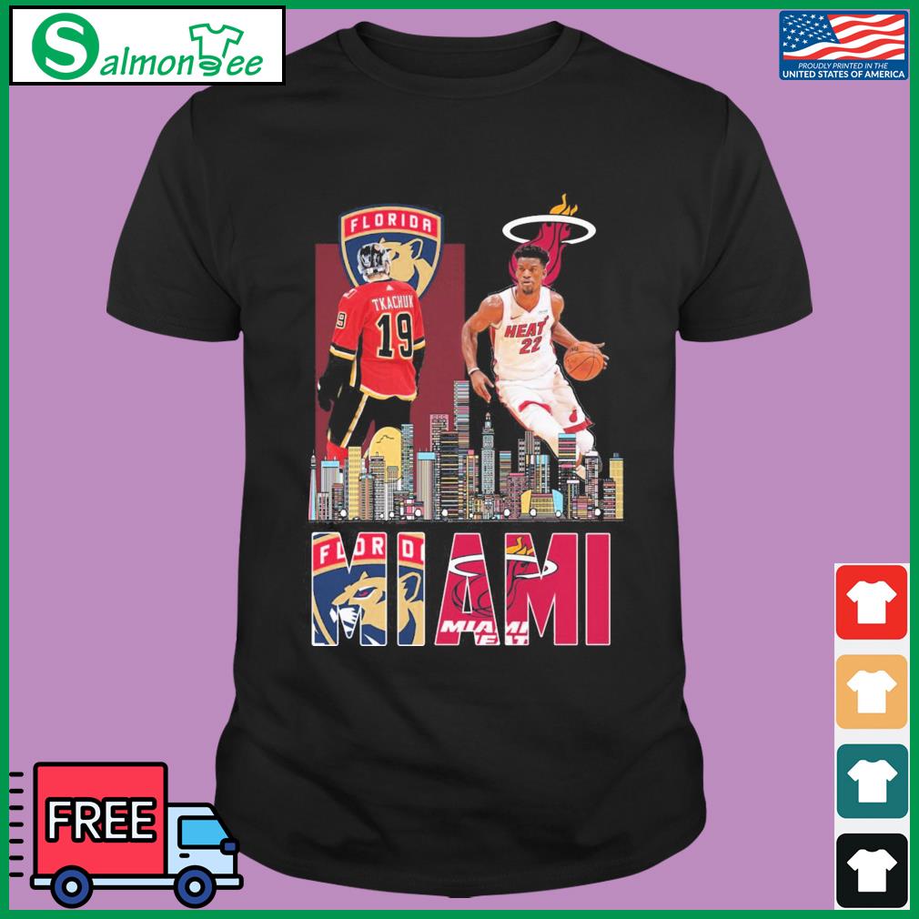 Miami Sports Skyline Matthew Tkachuk Jimmy Butler And Tua Tagovailoa  Signatures Shirt