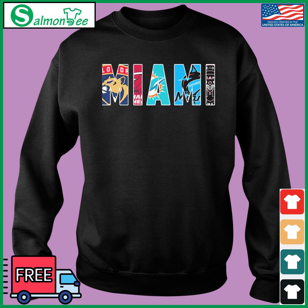 Miami Sports Teams Logo Shirt Heat, Dolphins, Marlins, Inter And Panthers,  hoodie, sweater, long sleeve and tank top