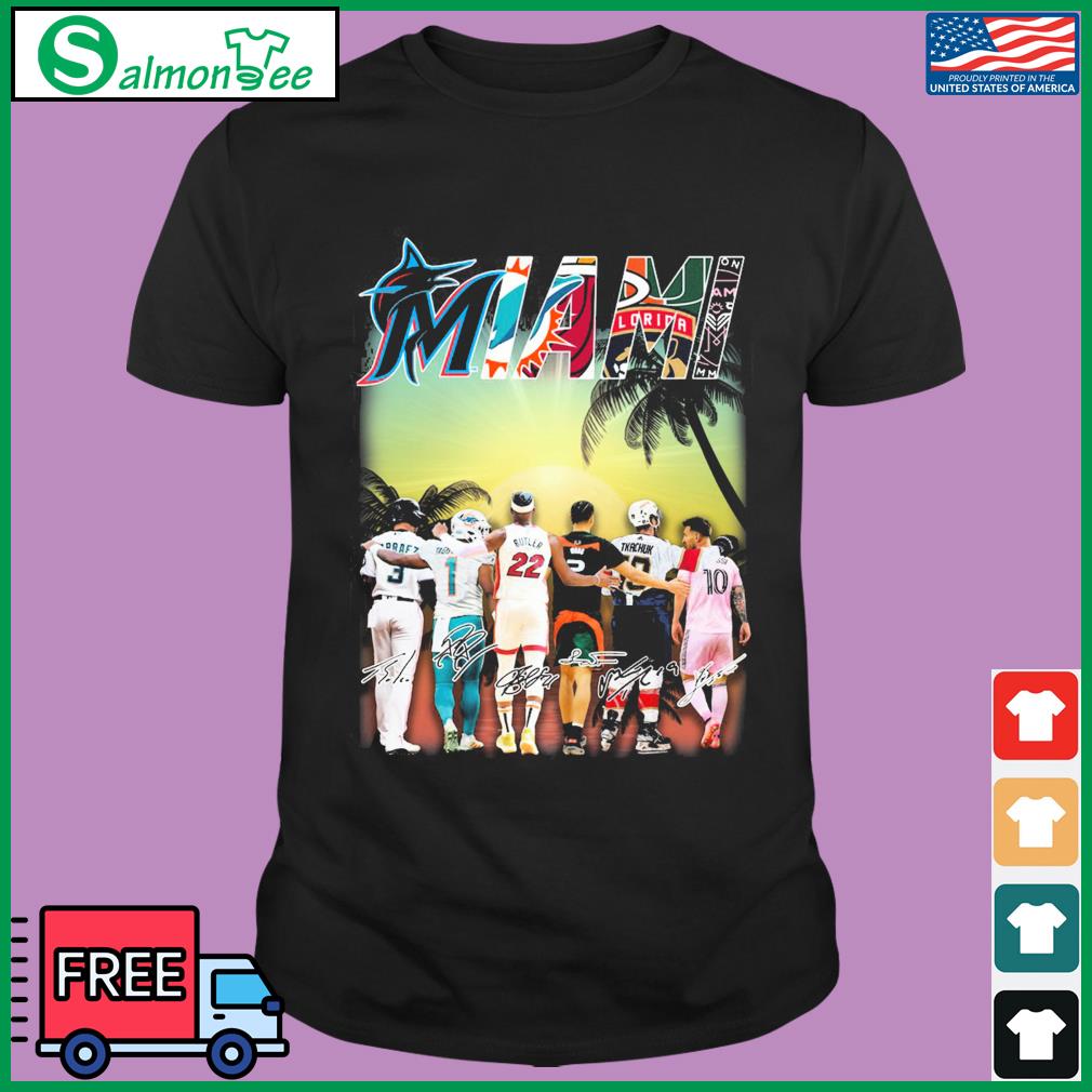 Miami Sports Teams Signed Miami Marlins Miami Dolphins Miami Heat  signatures Shirt, hoodie, longsleeve tee, sweater