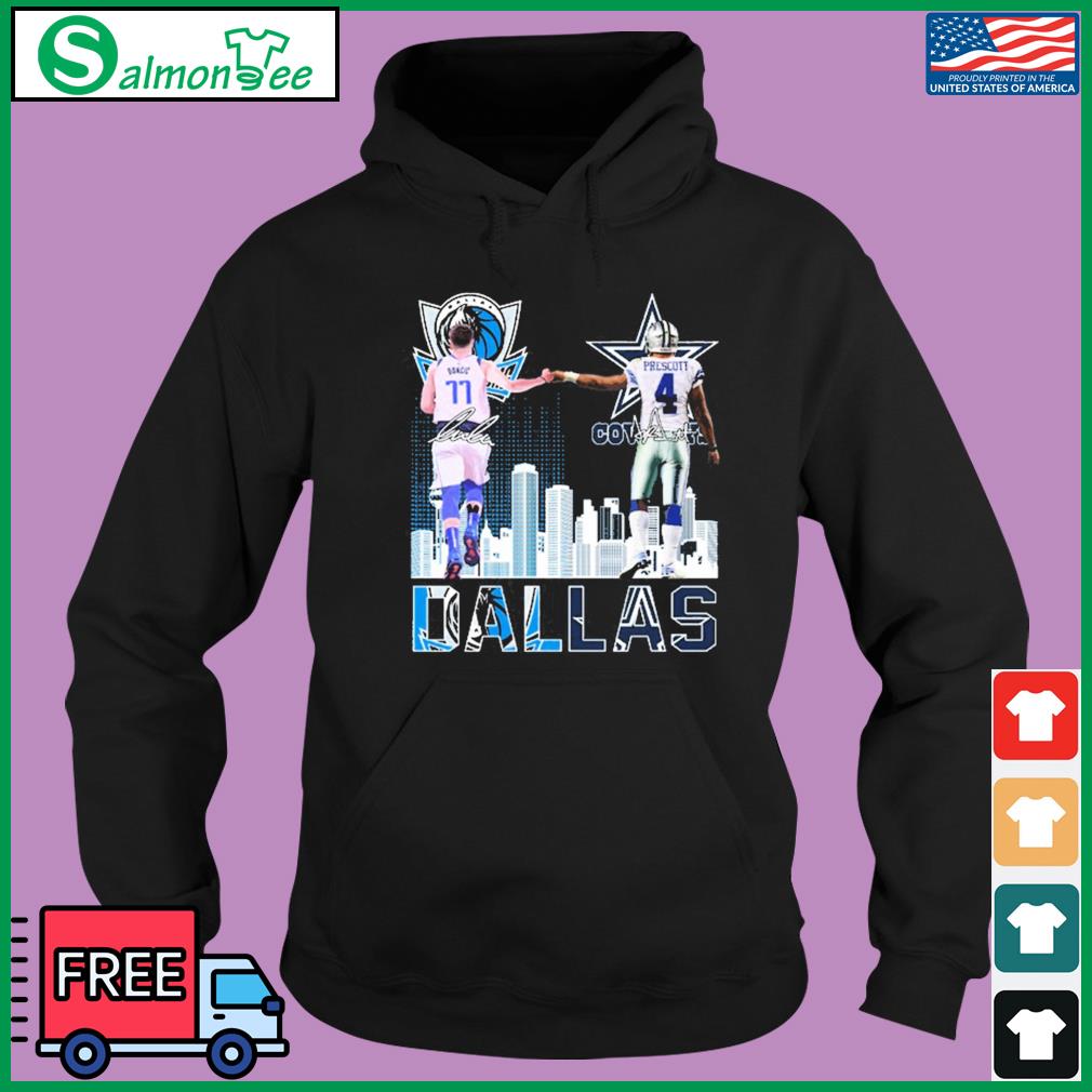 Dak Prescott and Luka Doncic Dallas Mavericks Dallas Cowboys signatures  shirt, hoodie, longsleeve tee, sweater