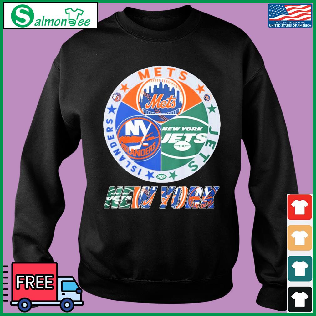 New york mets new york jets new york islanders champions 2023 logo shirt,  hoodie, sweater, long sleeve and tank top