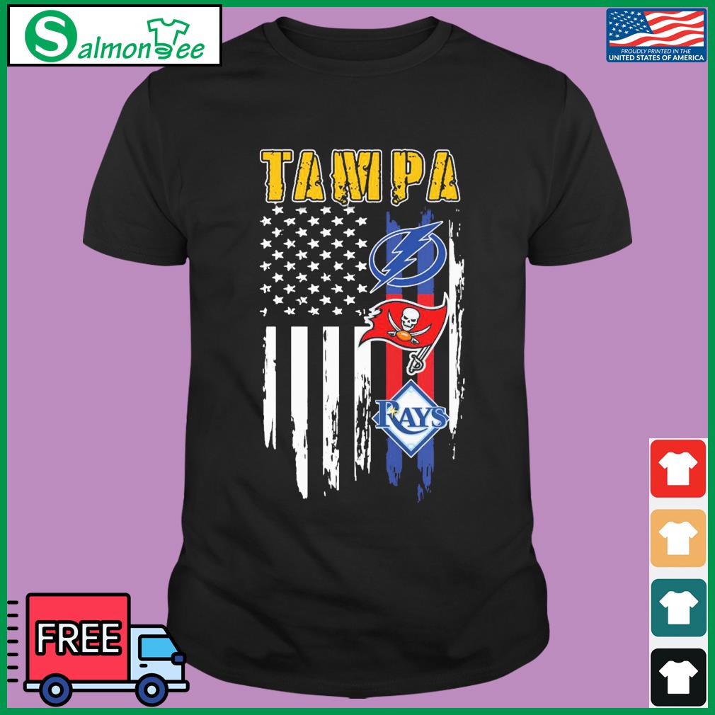 Tampa American flag Tampa Bay Lightning Tampa Bay Buccaneers Tampa Bay Rays  shirt, hoodie, sweater, long sleeve and tank top