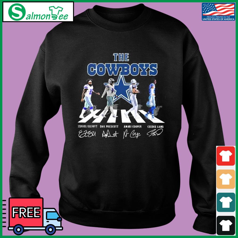 The Cowboys Ezekiel Elliott Dak Prescott Amari Cooper Ceedee Lamb abbey  road signatures shirt, hoodie, sweater, long sleeve and tank top