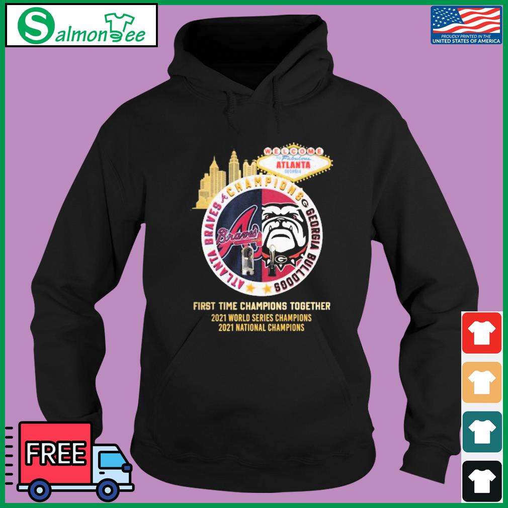 Atlanta Braves Georgia Bulldogs Champions First Time Together Logo Shirt,  hoodie, longsleeve, sweater