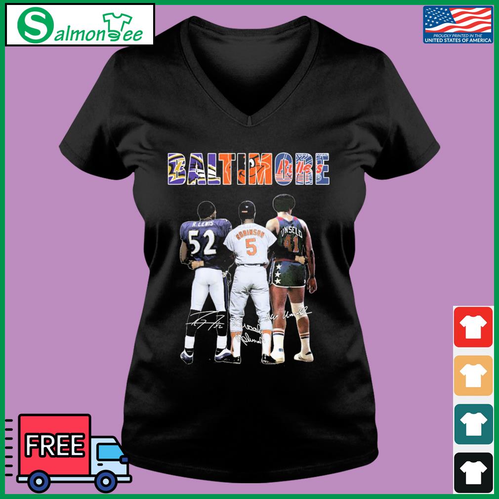 Official baltimore Ravens Lewis Orioles Robinson Bullets Unselo T