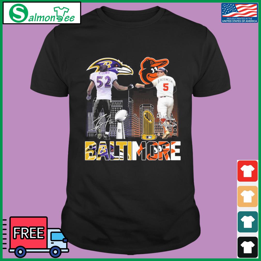 Baltimore Ravens Orioles Lewis And Robinson City Champions T Shirt