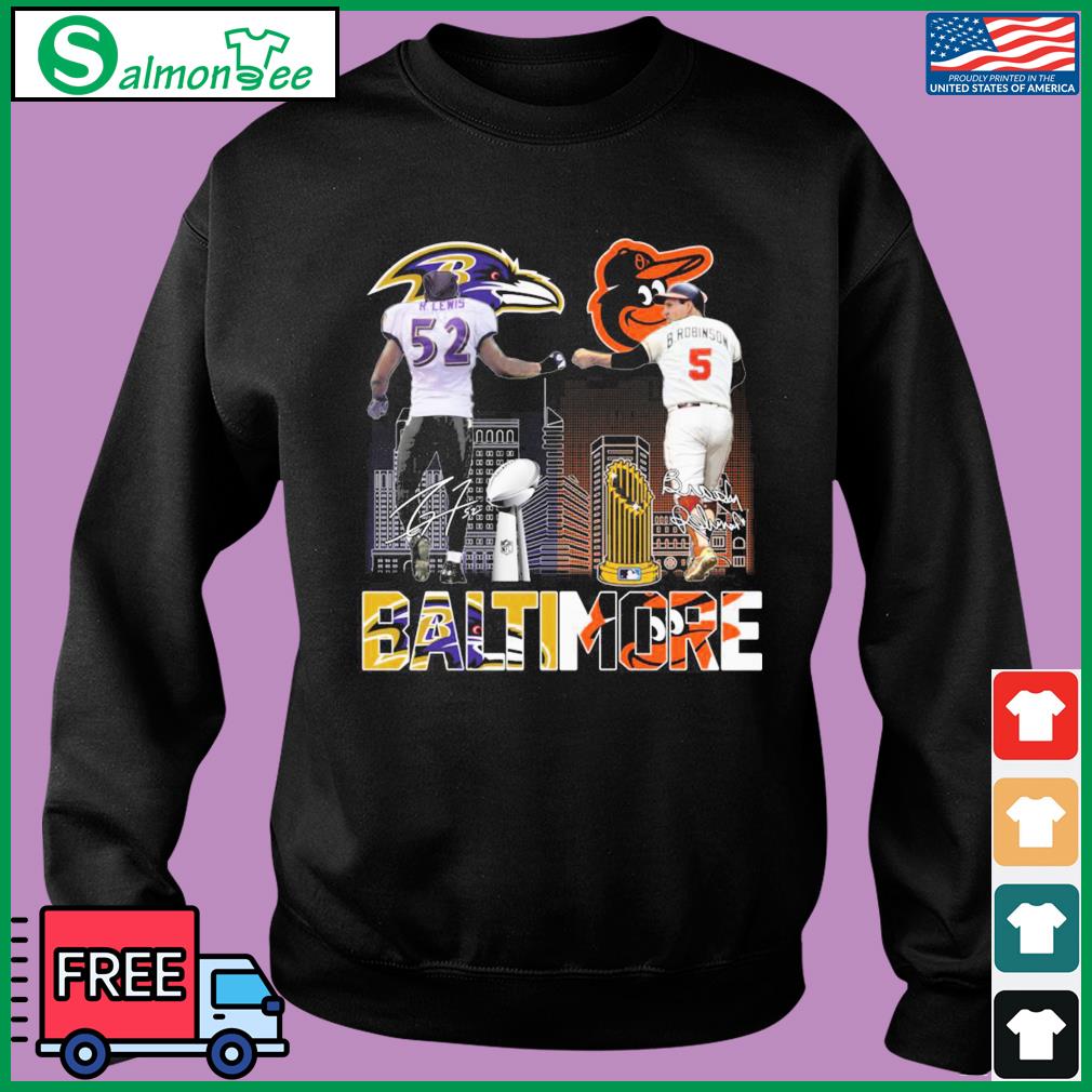 Baltimore Ravens Orioles Lewis And Robinson City Champions T Shirt