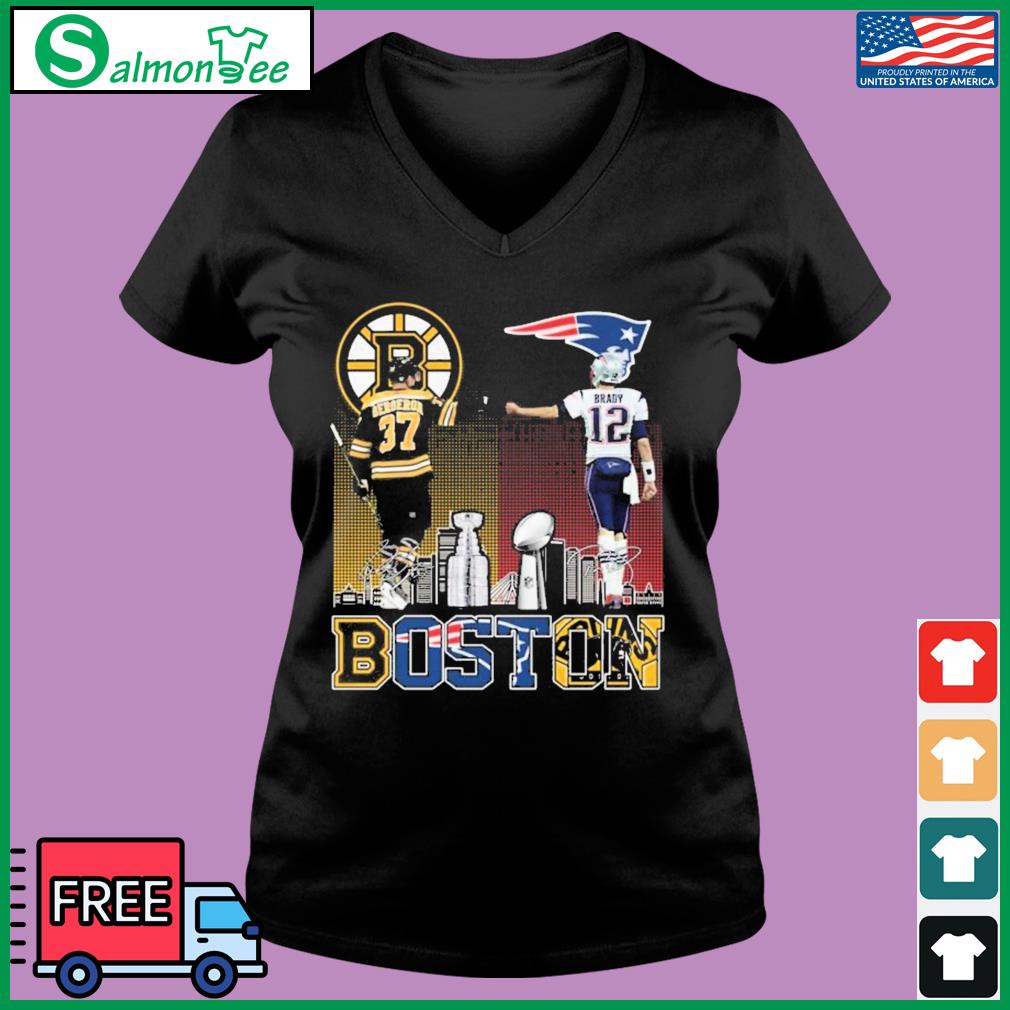 Official boston Bruins bergeron and new england patriots Tom Brady  champions T-shirt, hoodie, sweater, long sleeve and tank top