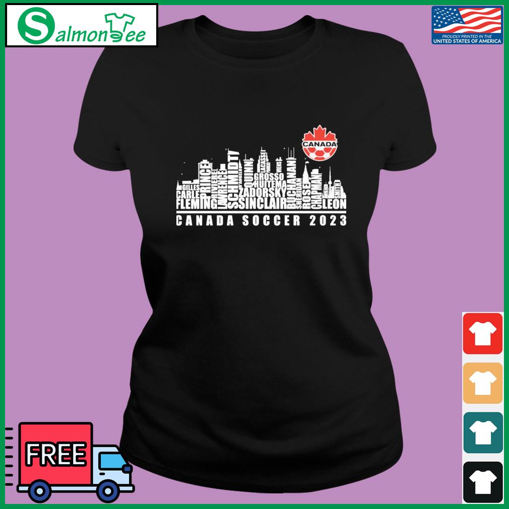 Canada soccer name players city line 2023 shirt, hoodie, sweater, long  sleeve and tank top