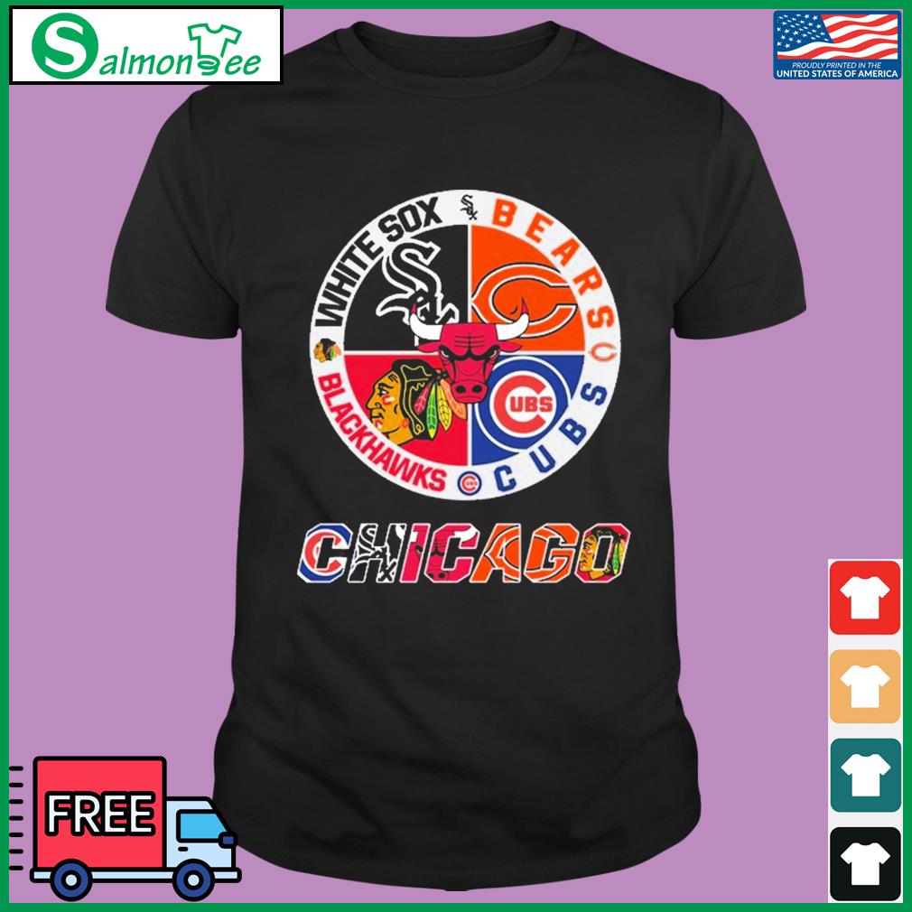 Skyline Chicago Cubs White Sox Bears Bulls Blackhawks City Champions Shirt