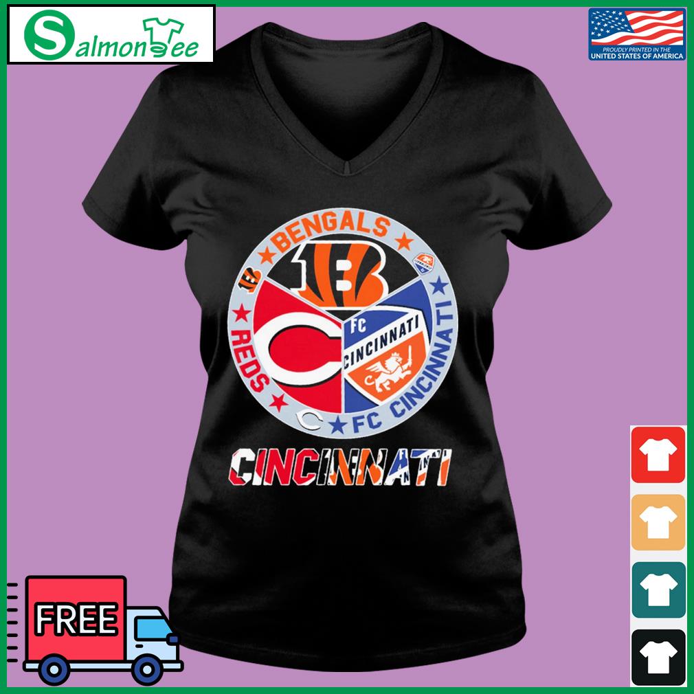 Cincinnati Bengals Cincinnati Reds FC Cincinnati logo Cincinnati city 2023  shirt, hoodie, sweater, long sleeve and tank top