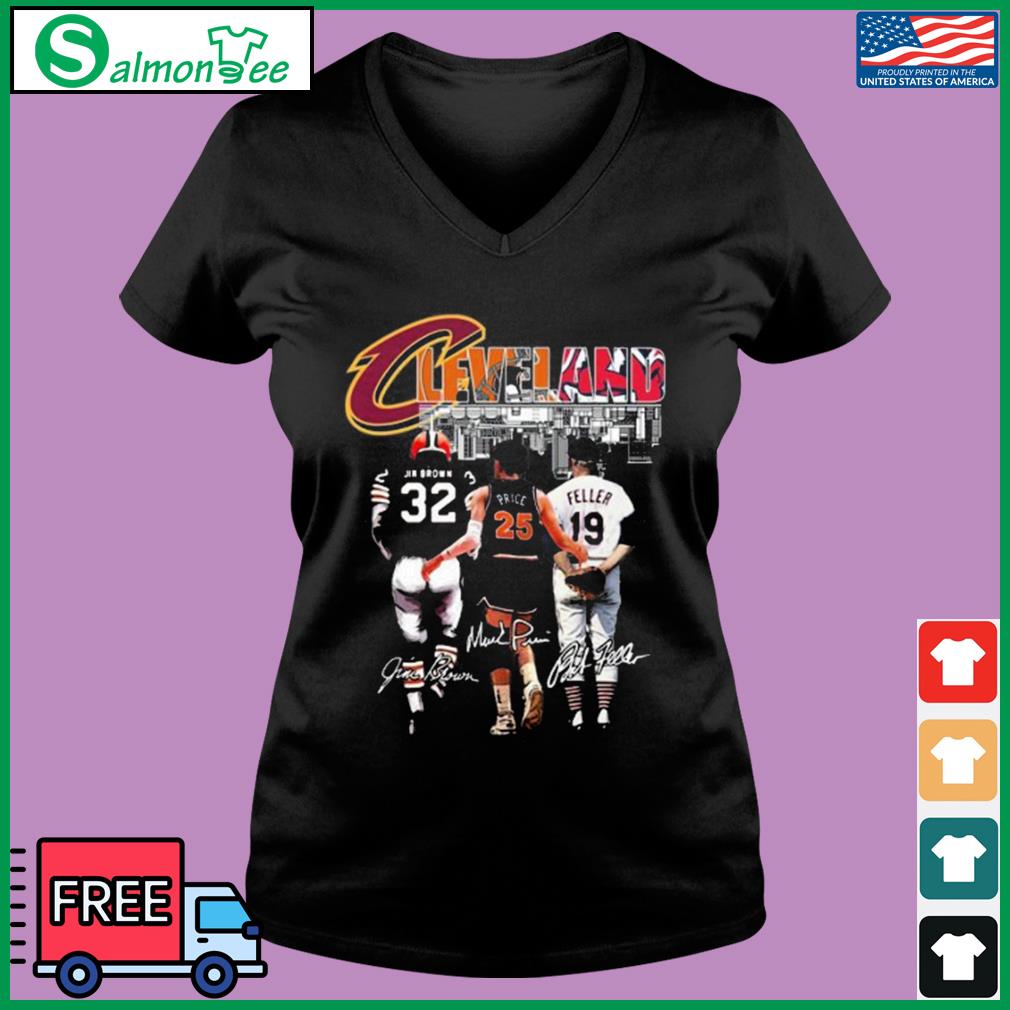 Official cleveland Browns Jim Brown Cavaliers Price And Guardians Feller T  Shirt, hoodie, sweater, long sleeve and tank top