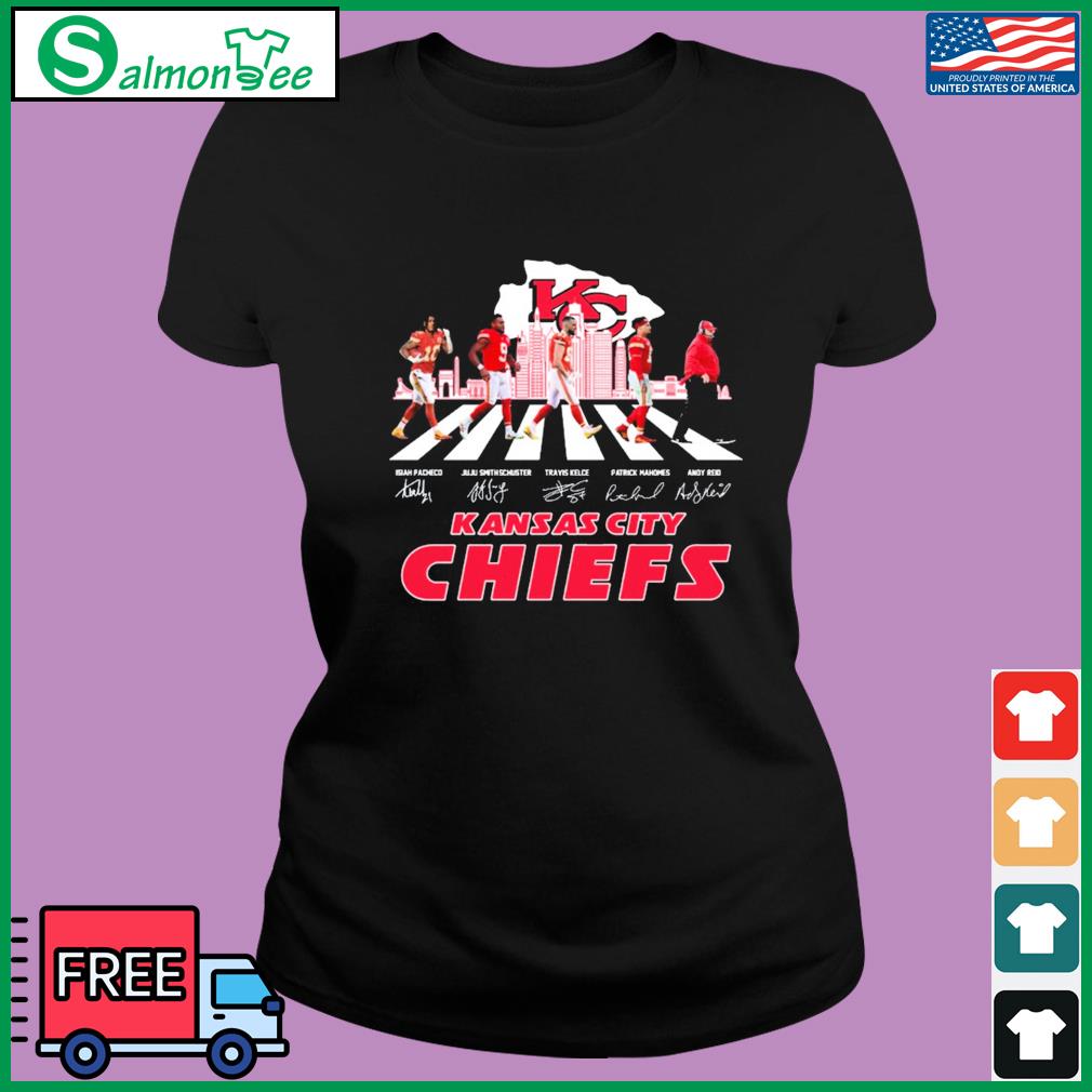 Isiah Pacheco Smith Schuster Travis Kelce Patrick Mahomes And Andy Reid  Kansas City Chiefs Abbey Road Signature Shirt, hoodie, sweater, long sleeve  and tank top