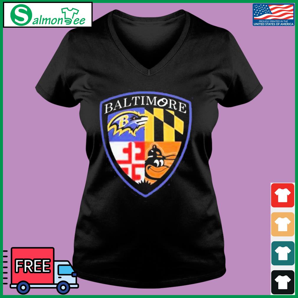 Official Baltimore ravens and baltimore orioles logo T-shirt