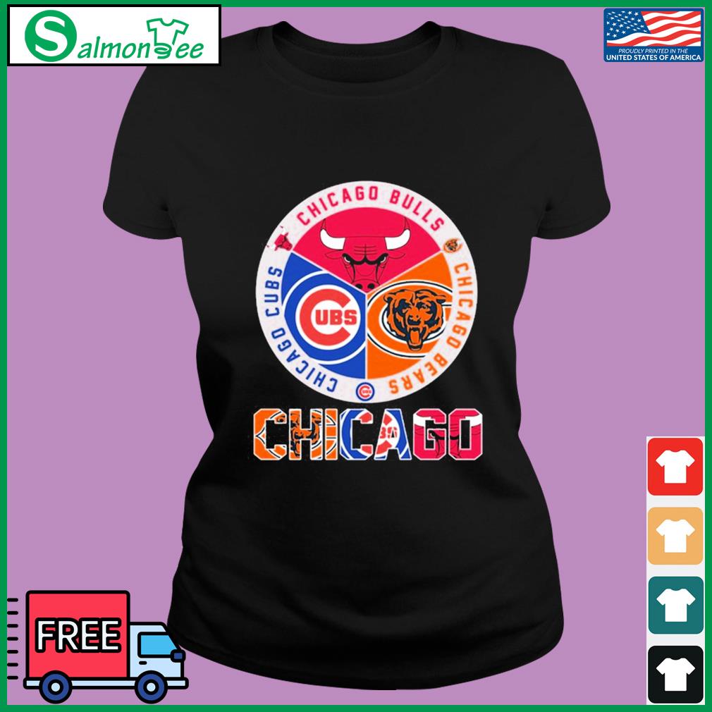 Official Chicago Cubs, Bears and Bulls official logo shirt, hoodie,  sweater, long sleeve and tank top