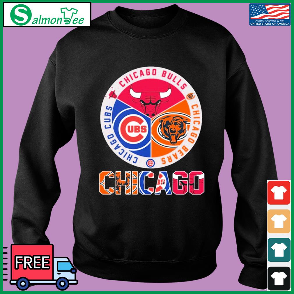 Chicago Bears Chicago Bulls Chicago Cubs 2023 logo shirt, hoodie, sweater,  long sleeve and tank top