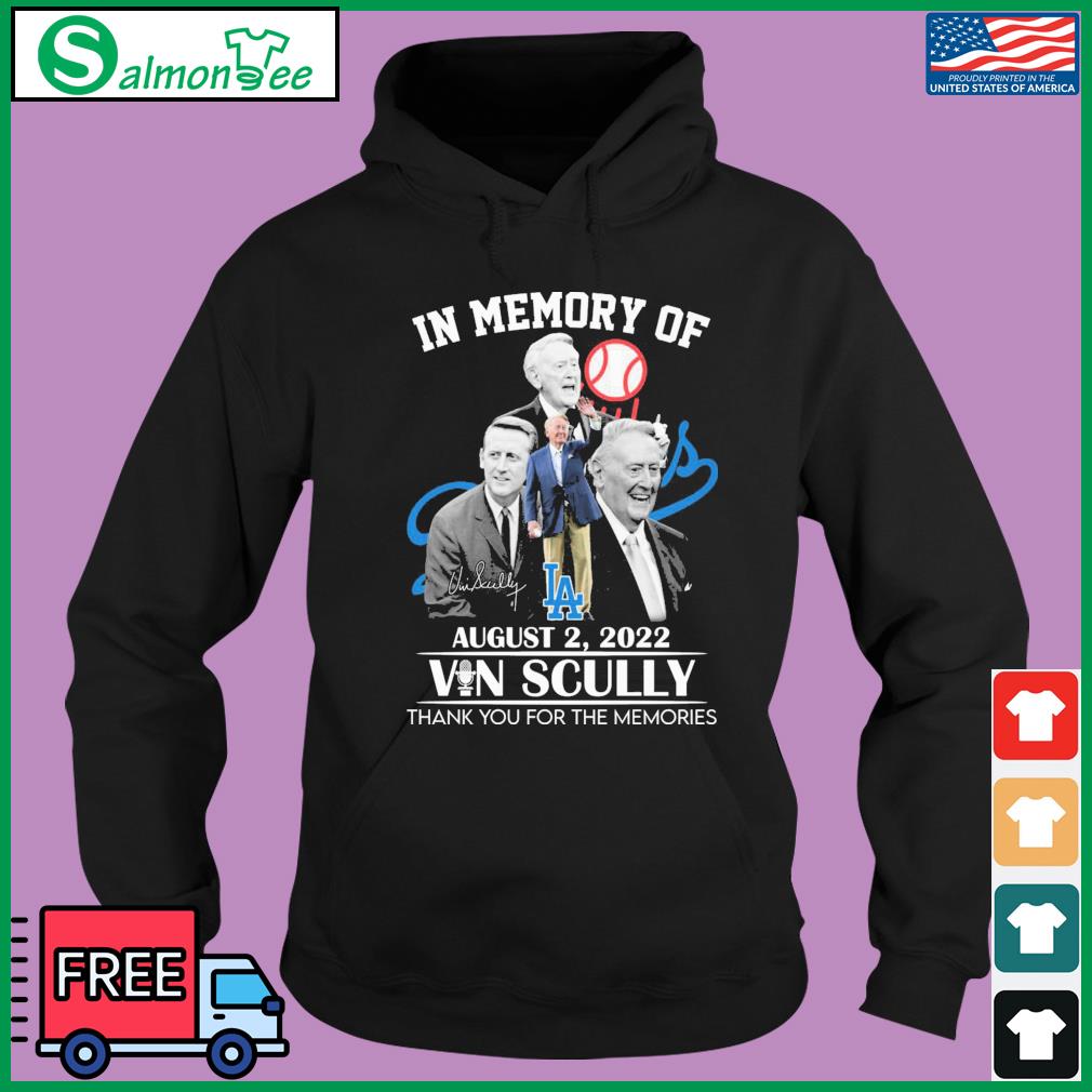 Design in memory of vin scully memories shirt, hoodie, sweater, long sleeve  and tank top