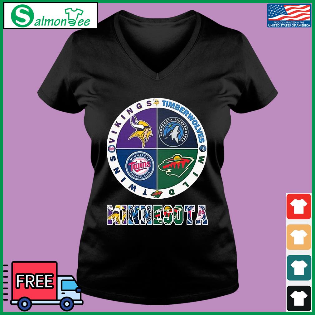 Minnesota timberwolves minnesota vikings minnesota wild minnesota twins  logo 2023 shirt, hoodie, sweater, long sleeve and tank top