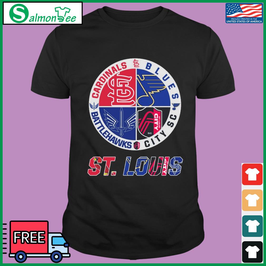 St Louis Battlehawks St Louis Cardinals St Louis Blues St Louis City SC  logo shirt, hoodie, sweater, long sleeve and tank top