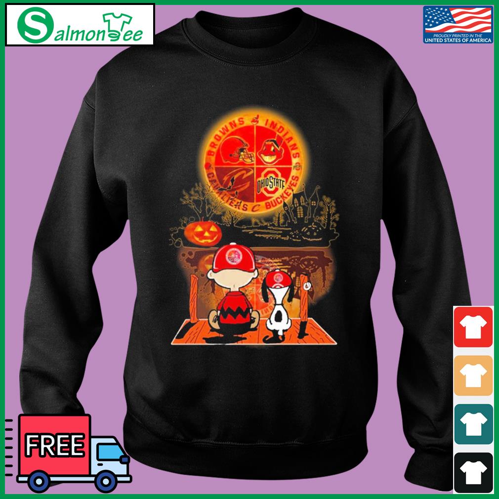 Snoopy Halloween Cleveland Browns Indians Cavaliers Buckeyes Shirt