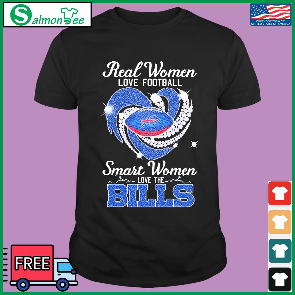 Official Real Women Love Football Smart Women Love The Bills Diamond logo  design shirt, hoodie, tank top, sweater and long sleeve t-shirt