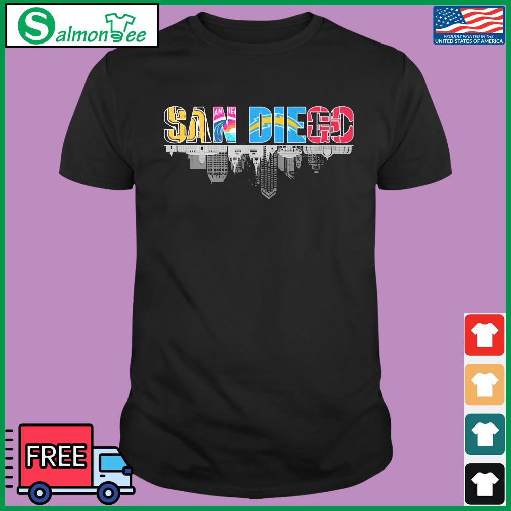 Design san diego team sport padres – chargers – wave fc and aztecs shirt,  hoodie, sweater, long sleeve and tank top