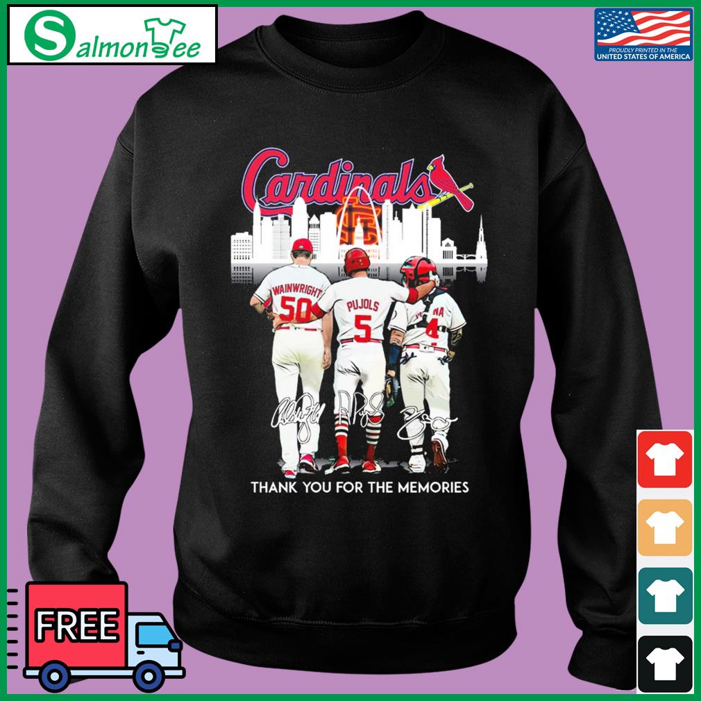 St Louis Cardinals Adam Wainwright Albert Pujols And Yadier Molina Thank  You For The Memories Signatures Shirt, hoodie, sweater, long sleeve and  tank top