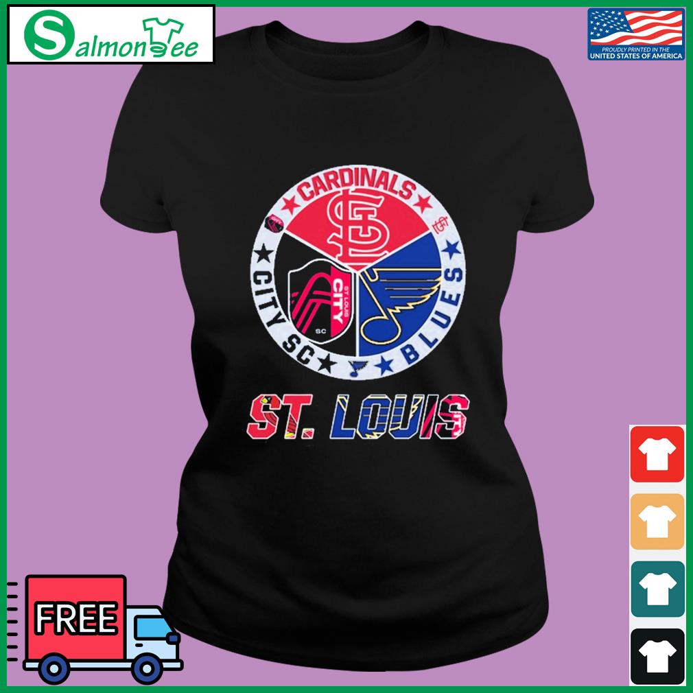 Funny St Louis City SC St Louis Cardinals St Louis Blues logo shirt,  hoodie, sweater, long sleeve and tank top