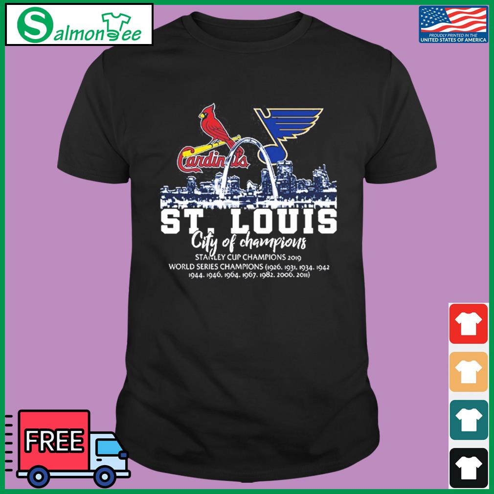 St Louis Cardinals St Louis City SC St Louis Blues T Shirt -   Worldwide Shipping