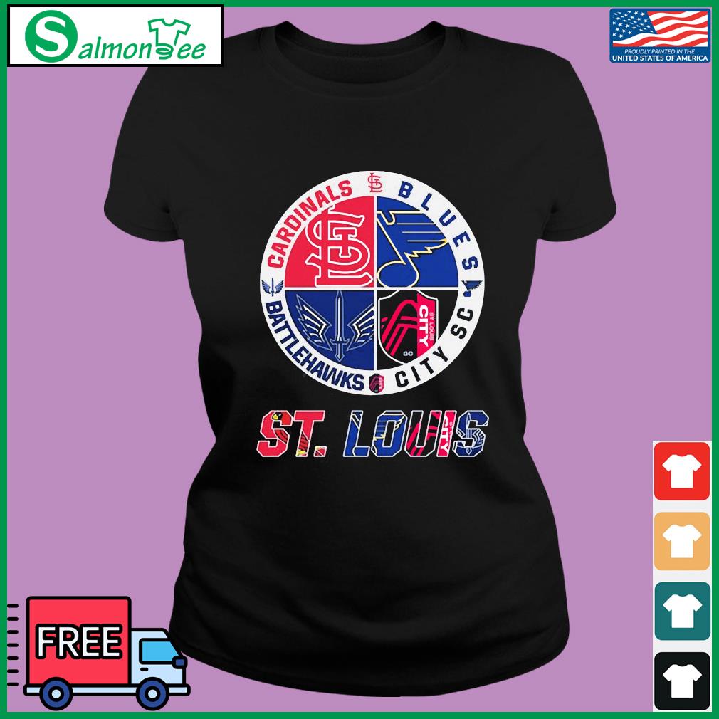 Saint Louis Blues City SC Battlehawks and Cardinals shirt, hoodie