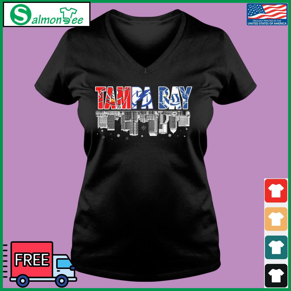 Tampa Bay Buccaneers Bay Rays Bay Lightning skyline logo shirt