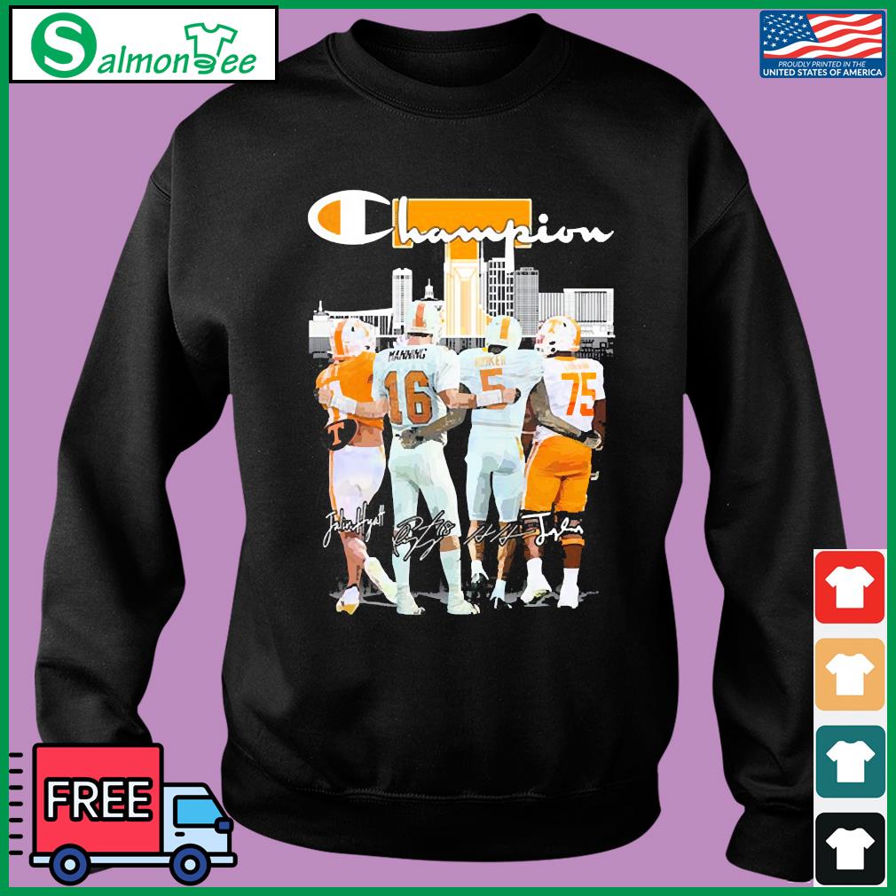 Tennessee Volunteers Skyline Peyton Manning And Hendon Hooker Signatures  shirt, hoodie, sweater, long sleeve and tank top