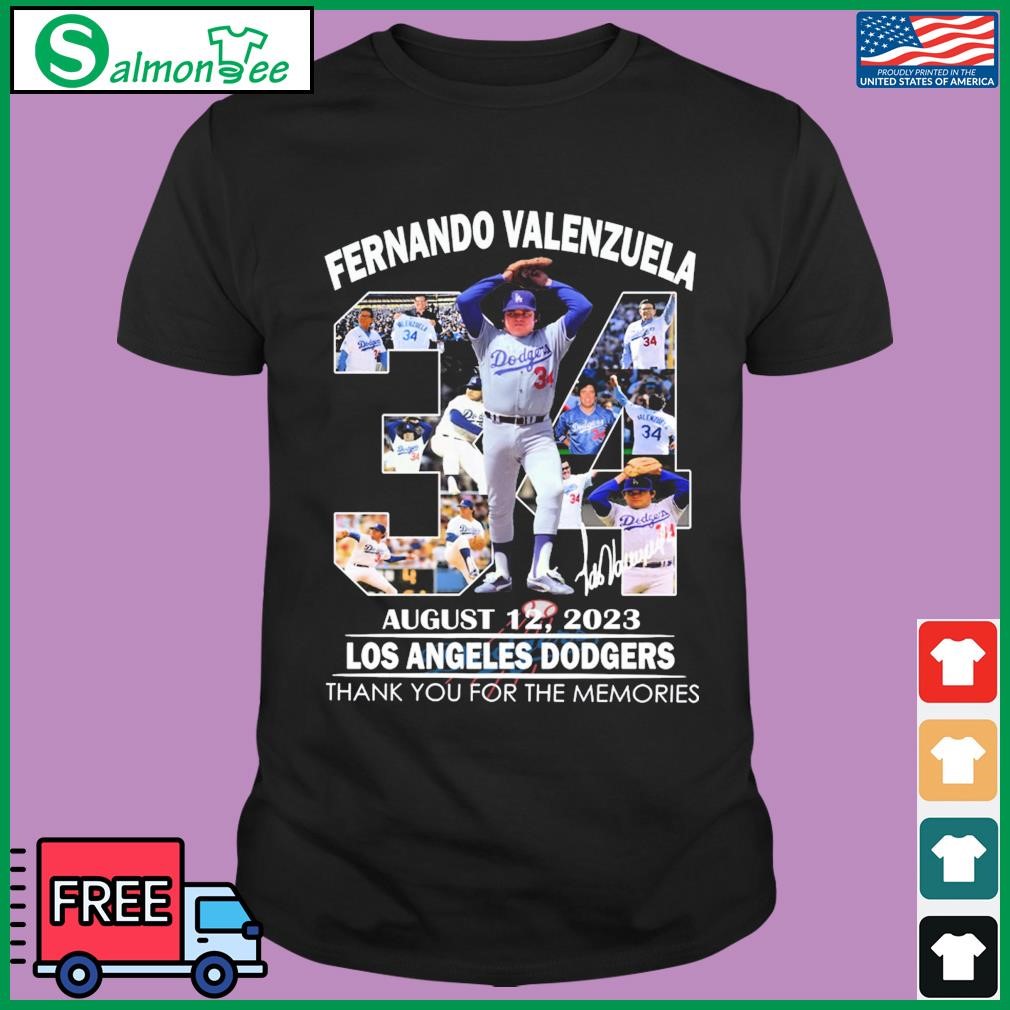 Fernando valenzuela august 12 2023 los angeles dodgers thank you for the  memories shirt, hoodie, sweater, long sleeve and tank top