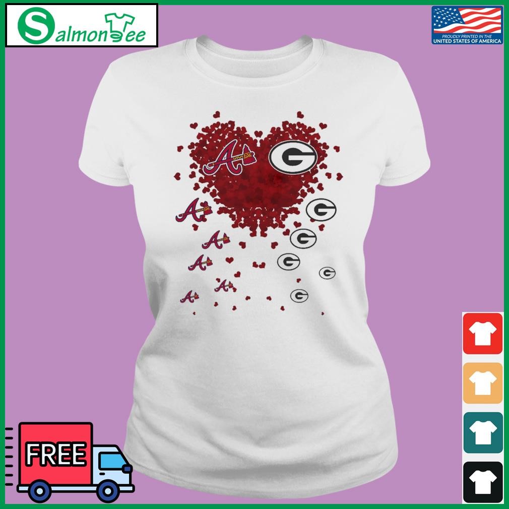 Hearts Atlanta Braves And Green Bay Packers Shirt, hoodie, sweater