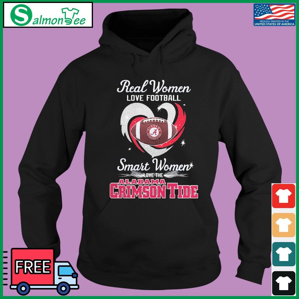 Real Women Love Football Smart Women Love The Alabama Football Heart  Diamonds Shirt - Guineashirt Premium ™ LLC