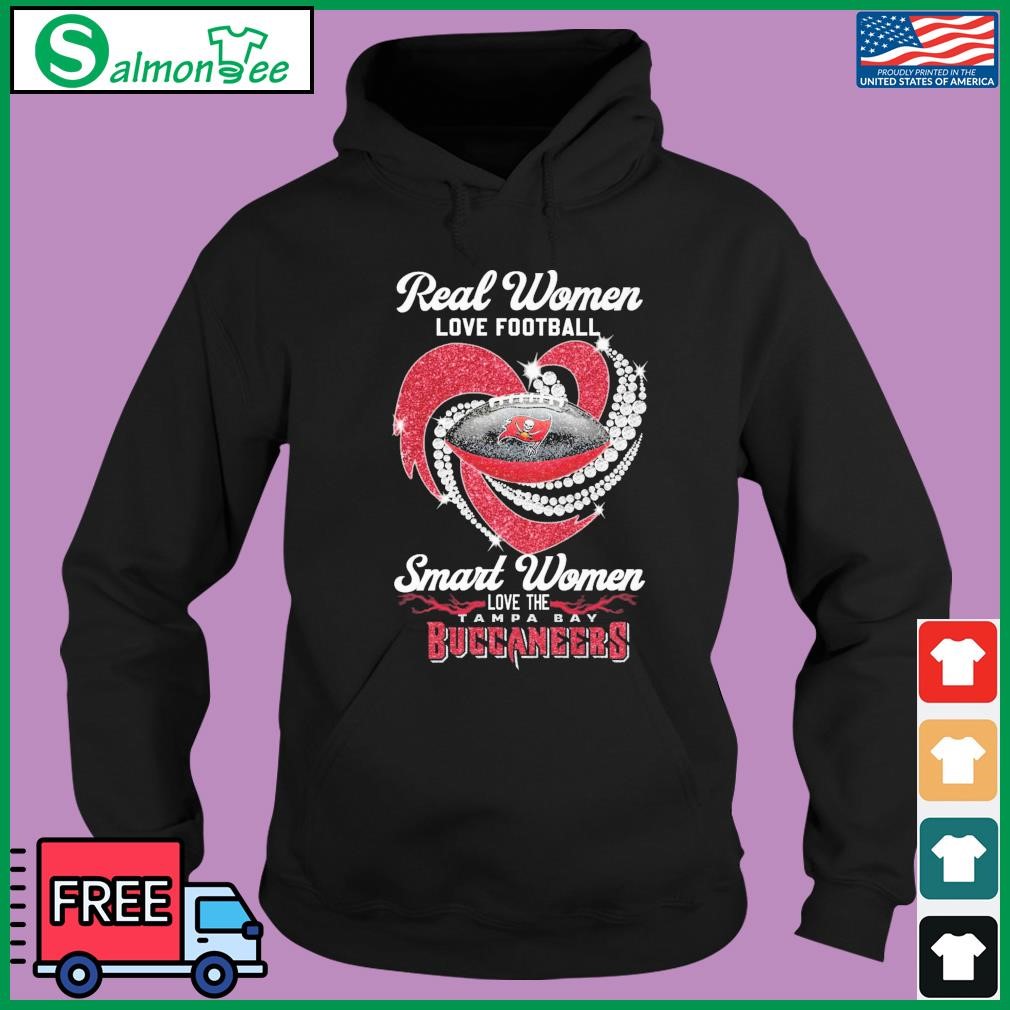 Real Women Love Football Smart Women Love The Tampa Bay Buccaneers Diamond  Heart shirt, hoodie, sweater, long sleeve and tank top