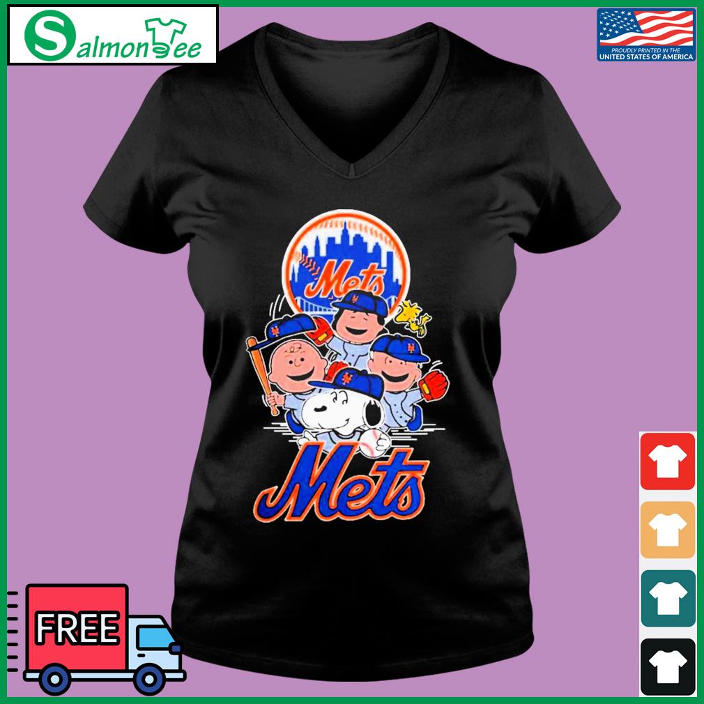 MLB New York Mets Snoopy Charlie Brown Woodstock The Peanuts Movie Baseball  T Shirt T-Shirt