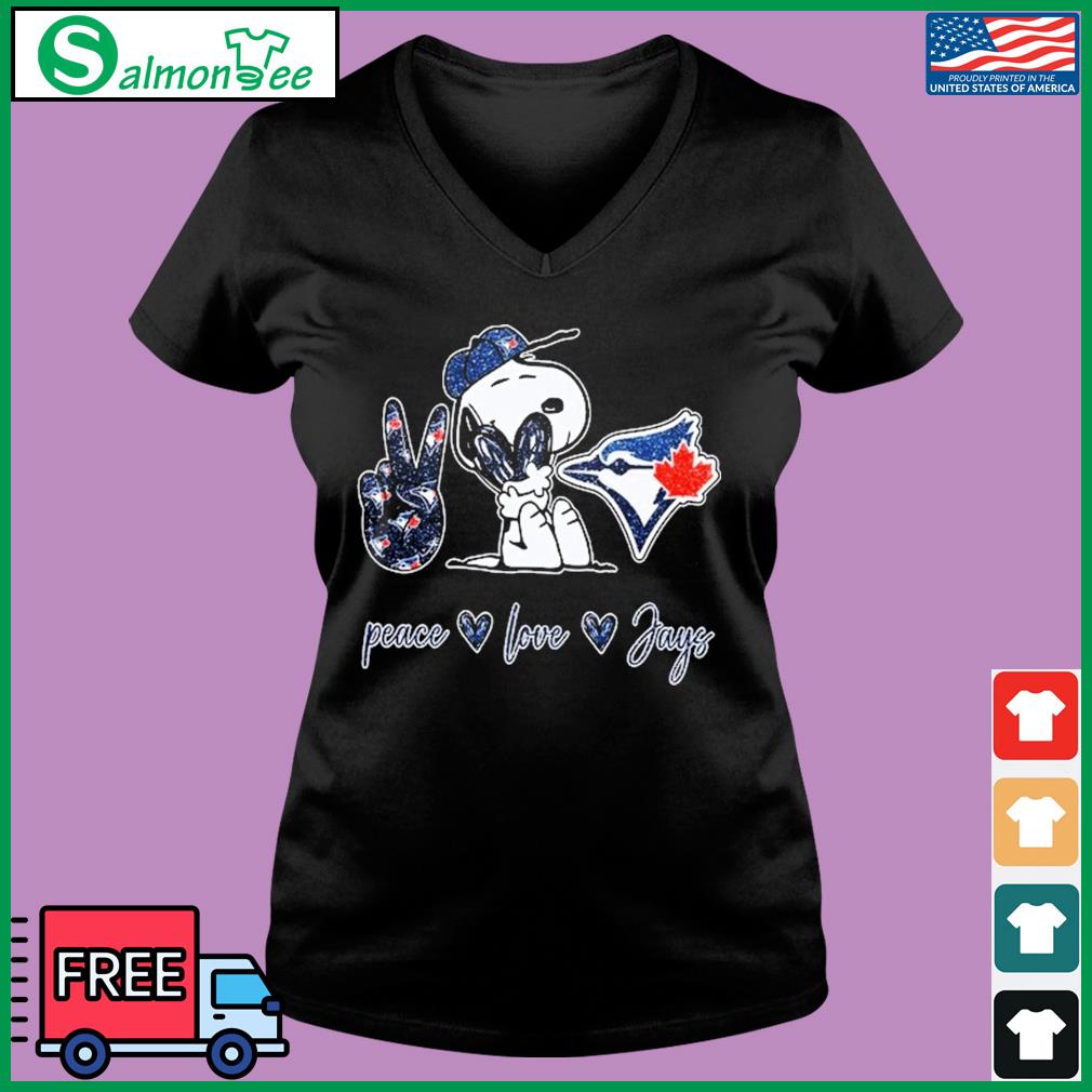 Official Snoopy Peace Love Toronto Blue Jays Shirt - Limotees