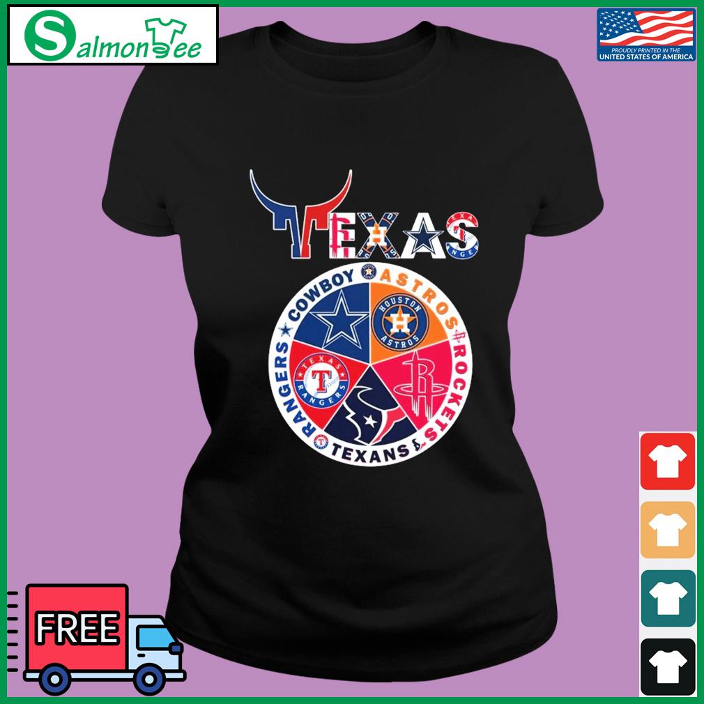 Texas Sports Teams Logo Shirt Cowboys, Astros, Rockets. Texans And Rangers,  hoodie, sweater, long sleeve and tank top