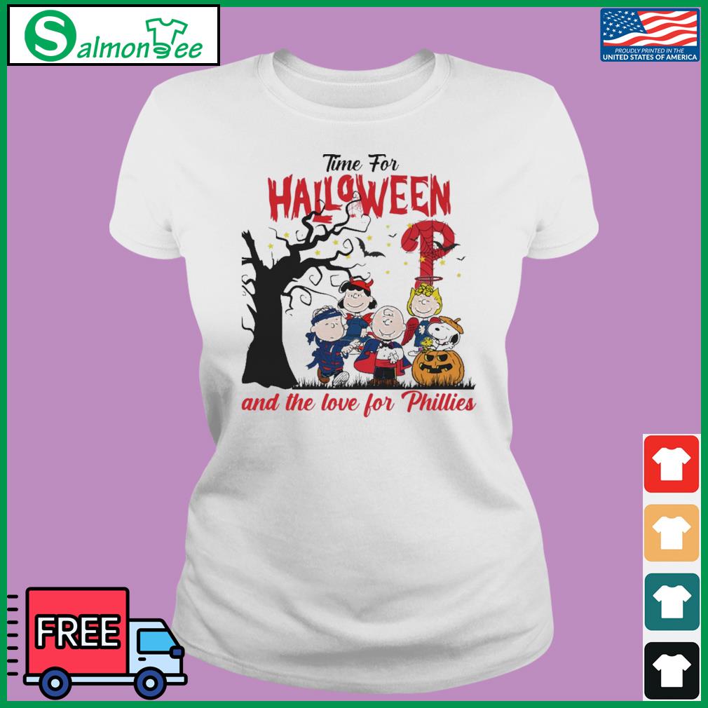 Peanuts Characters Time For Halloween And The Love For Philadelphia Phillies  Shirt, hoodie, sweater, long sleeve and tank top