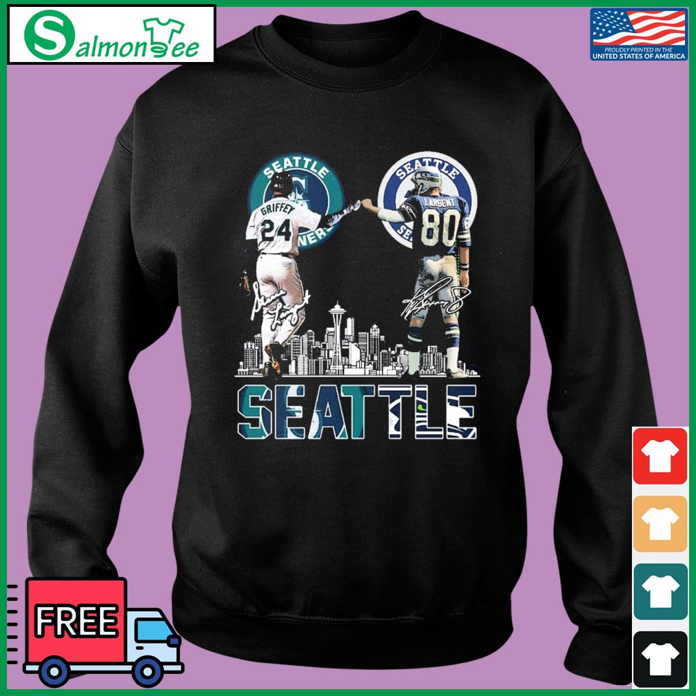 George Griffey 24 Seattle Mariners and Steve Largent 80 Seattle Seahawks  signature sport gift shirt, hoodie, sweater, long sleeve and tank top