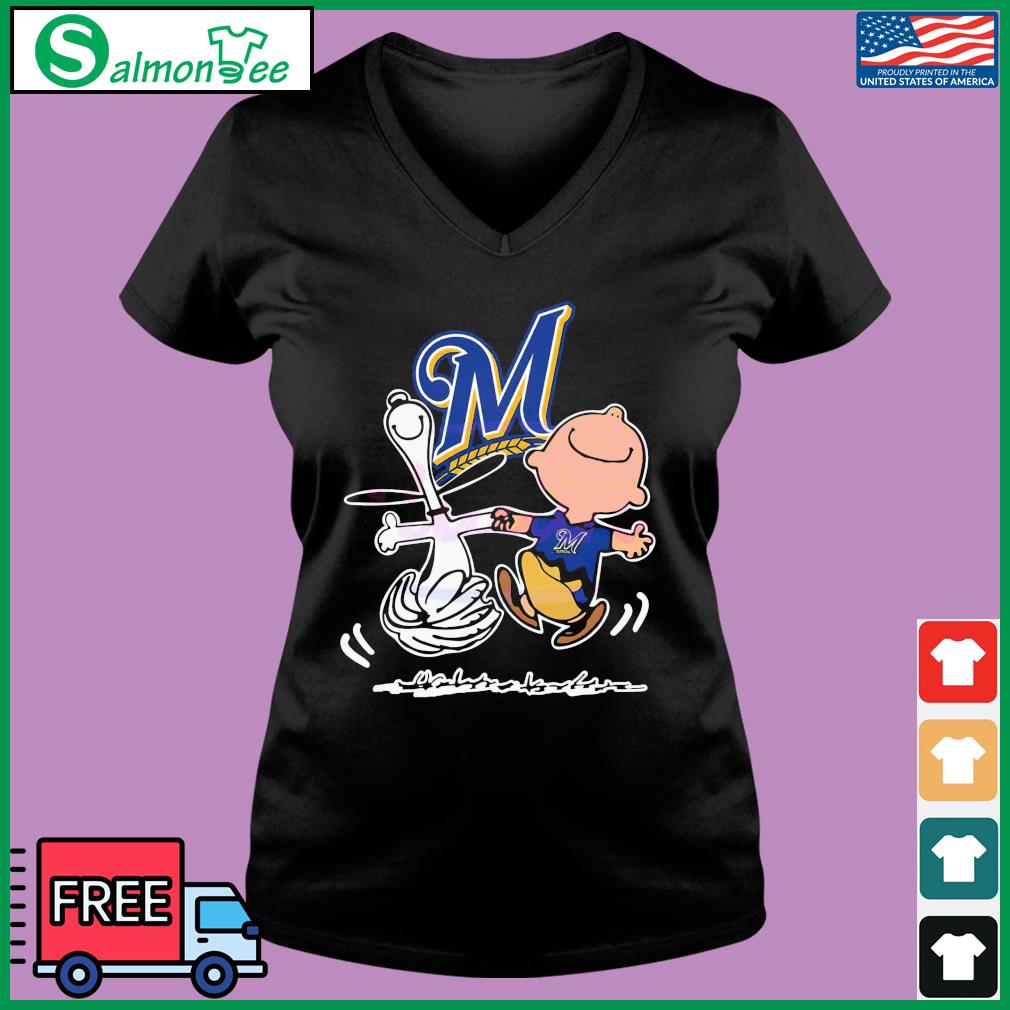 Official Snoopy And Charlie Brown Team Milwaukee Brewers Shirt