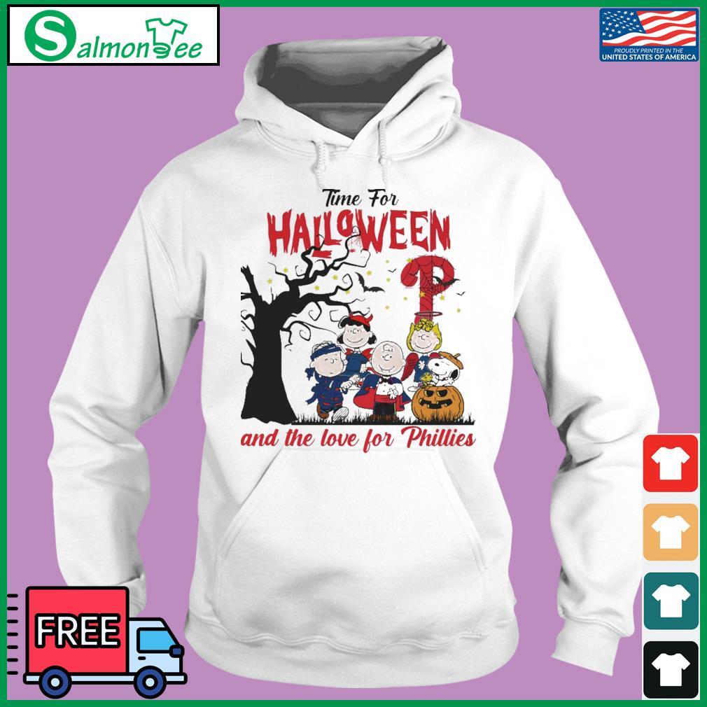 The Peanuts Time For Halloween And The Love For Philadelphia Phillies  Baseball Shirt, hoodie, sweater, long sleeve and tank top