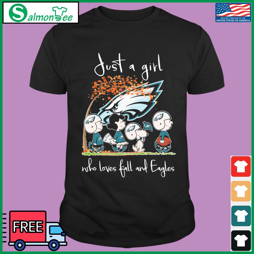 Just A Girl Who Love Fall And Philadelphia Eagles Peanuts Snoopy Tshirt,  hoodie, sweater, long sleeve and tank top