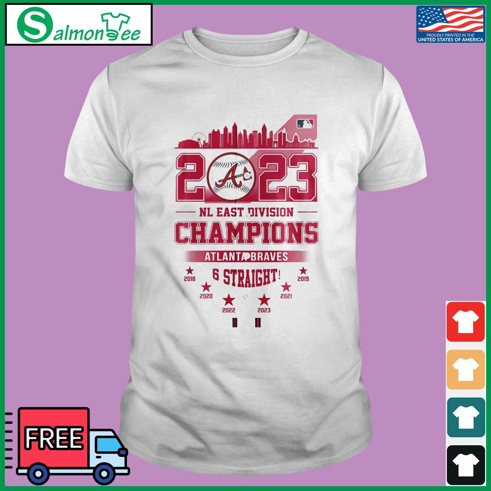 Atlanta Braves 6 Straight 2023 NL East Division Champions T-Shirt