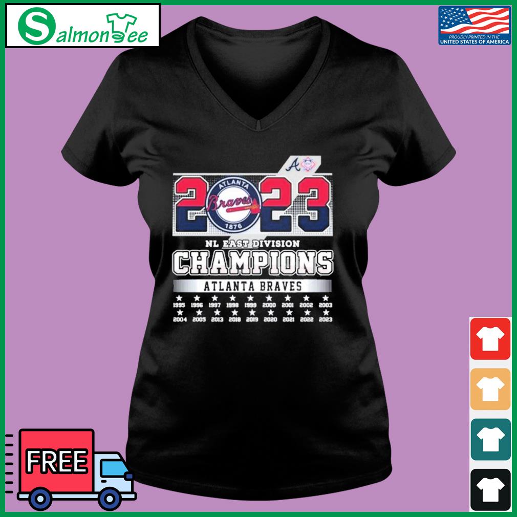 Official Nl east Division champions atlanta braves 2023 1995-2023 T-shirt,  hoodie, tank top, sweater and long sleeve t-shirt