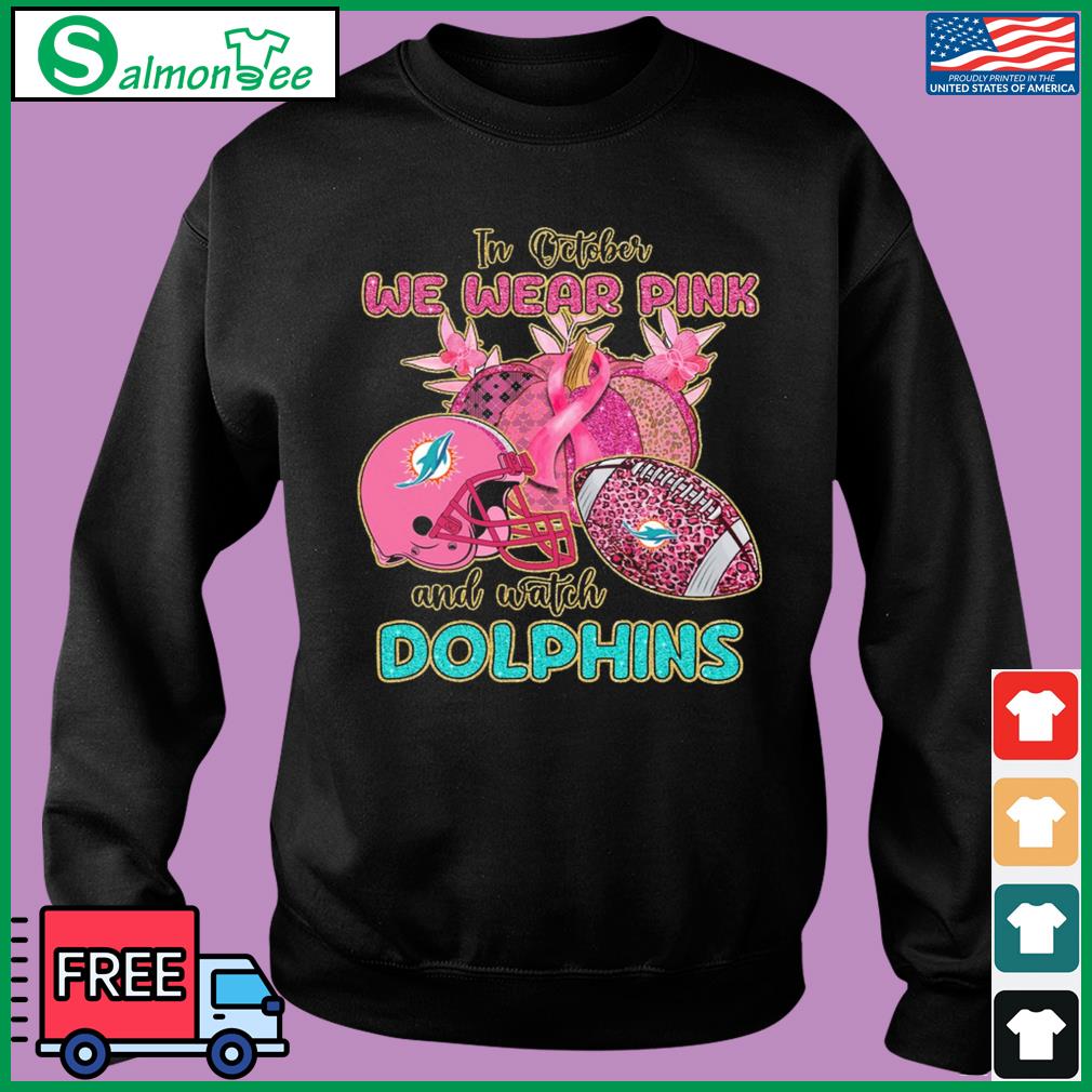 Miami Dolphins I Wear Pink For Breast Cancer Awareness T Shirt, hoodie,  sweater and long sleeve